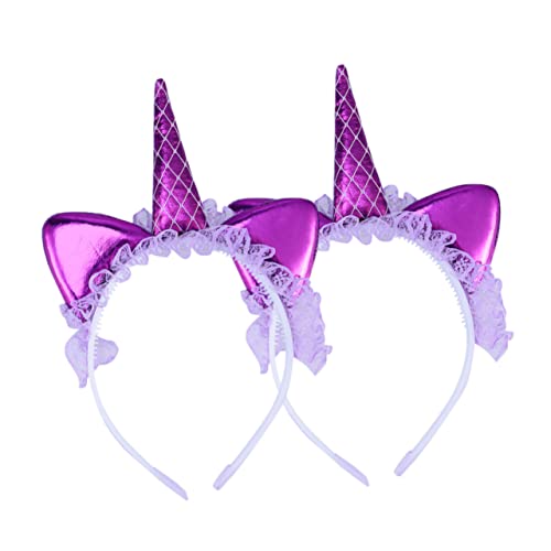 Holibanna 2St Weihnachtsstirnband Weihnachtskopfbedeckung Party Kostümzubehör Ohr Stirnband kopfschmuck Haarbänder Tiara einhorn haar Weihnachtshaarband Weihnachten Kleidung Kind Violett von Holibanna