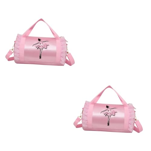 Holibanna 2st Umhängetasche Für Mädchen Tanztasche Für Mädchen Tanztaschen Für Mädchen Balletttasche Reisetasche Turnbeutel Seesäcke Für Mädchen Sporttaschen Kleines Mädchen Rosa Rock Kind von Holibanna