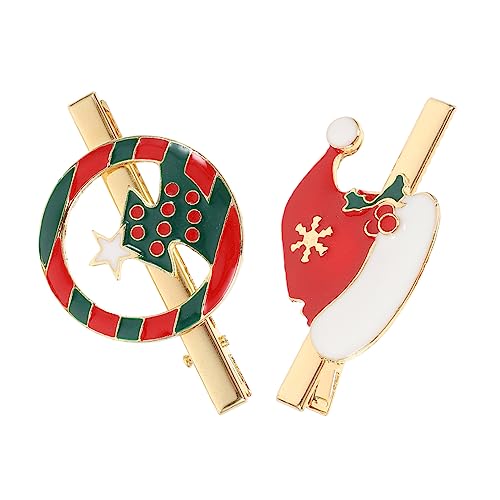 Holibanna 2 Stück Legierung Haarspangen Weihnachtsmotiv Schöne Weihnachtshaarnadeln Kopfschmuck von Holibanna