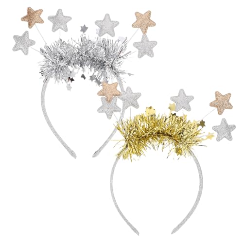 Holibanna Stern-stirnband Für Silvesterparty Glitzer-haarband Mit Lametta Festliche Kopfbedeckung Party-accessoire Mit Stern-design Weihnachten-silvester-stirnband von Holibanna