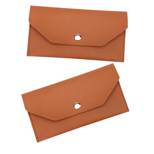 Holibanna 2stücke Damen Pu Geldbörse Lange Clutch Vielseitige Geldtasche Für Bargeld Und Karten Wiederverwendbare Budget-envelopes Braun von Holibanna