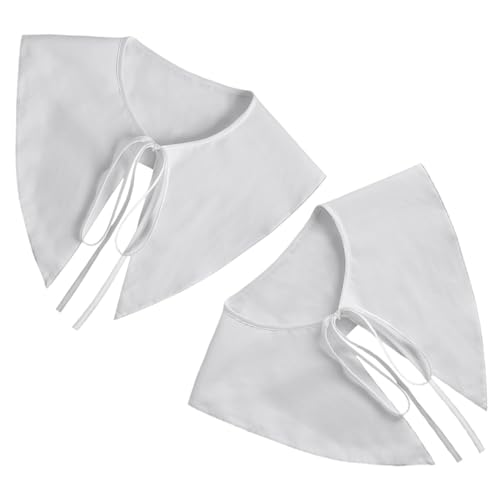 Holibanna 2stücke Falscher Kragen Weiß Abnehmbarer Kragen Für Damen Gebundener Fake-kragen Aus Baumwolle Für Blusenpullover Im Frühling Und Herbst von Holibanna