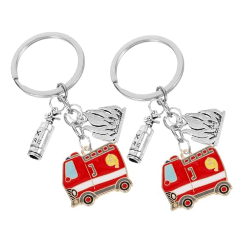 Holibanna 2stücke Feuerwehrmann Schlüsselanhänger Metall Schlüsselanhänger Für Schlüssel Hängen Anhänger Schlüsselring Decor von Holibanna