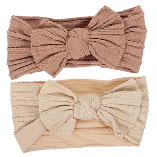 Holibanna 2stücke Haarbänder Mit Schleifen Bequeme Elastische Nylon Kopfbedeckungen Für Mädchen Süße Haarschmuck-accessoires Für Geburtstagsfeiern Und Alltag von Holibanna