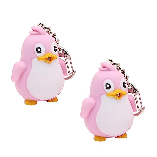 Holibanna 2stücke Rosa Pinguin Schlüsselanhänger Led Leuchtender Schlüsselhalter Sound Schlüsselanhänger Leuchtender Schlüssel Dekoration Handwerk Ornamente von Holibanna