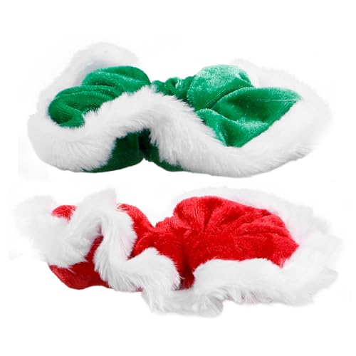 Holibanna 2stücke Weihnachts-haargummis Aus Weichem Samt Mit Elastischen Haarbändern Und Festliche Haaraccessoires Für Frauen Und Mädchen Für Partys Und von Holibanna