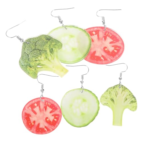 Holibanna 3 Paare Gemüse Ohrschmuck Dangle Ohrringe für Damen Kawaii Baumelnd Lustig Modisch Geschenk von Holibanna