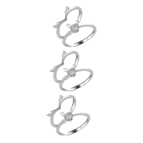 Holibanna 3 Paare Geweih ring Ringe Herrenring Geschenke für Männer Geschenk zum Hochzeitstag Ehering für Paare Verlobungsring Ringschmuck einstellbar Vorschlag Liebhaber Kupfer von Holibanna