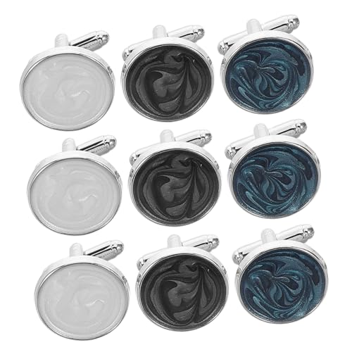 Holibanna 3 Paare Herren Manschettenknöpfe Runde Französische Metallknöpfe mit Glänzendem Finish Business und Hochzeitsaccessoires für Anzüge Vorstellungsgespräche und Formelle Anlässe von Holibanna