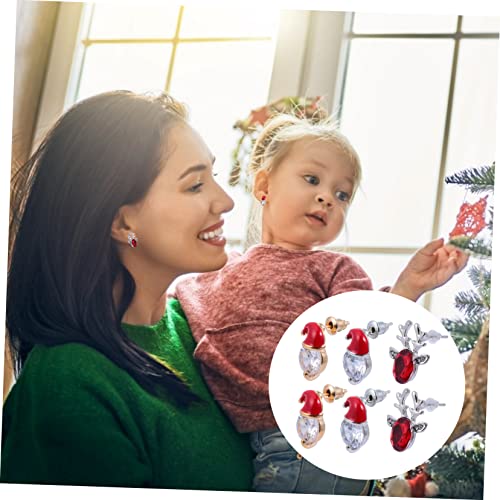 Holibanna 3 Paare Weihnachtsohrstecker Legierung Ohrschmuck Weihnachtsmütze Party Ohrstecker Damen Leicht Modisch Festlich von Holibanna