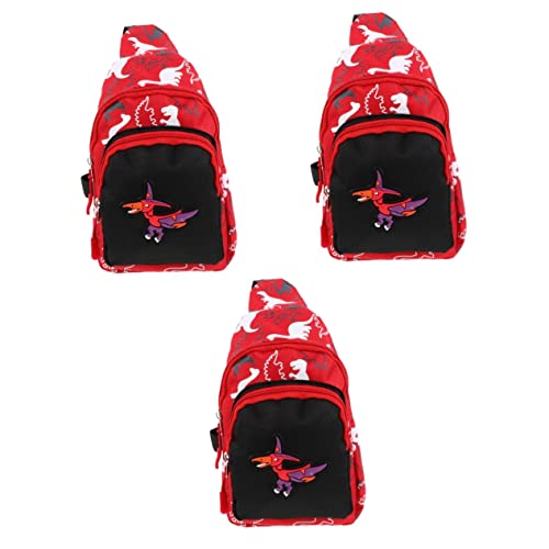 Holibanna 3 STK Dinosaurier-Gürteltasche für Kinder Rucksack Geldbörse Dino-Umhängetasche Kinder Geldbörse Geldbörsen Cartoon-Kindertasche schöne Bauchtasche Mode Brusttasche Kleine Tasche von Holibanna