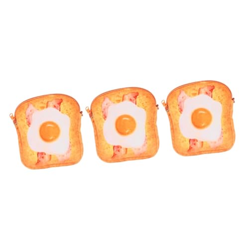 Holibanna 3 STK Toast-Umhängetasche Brieftasche Geldbörse in Toastform mit Kette süße Geldbörse Mini-Toast Trendige Kettentasche in Toastform Toastförmige Kettentasche Mode die Kette Kind von Holibanna