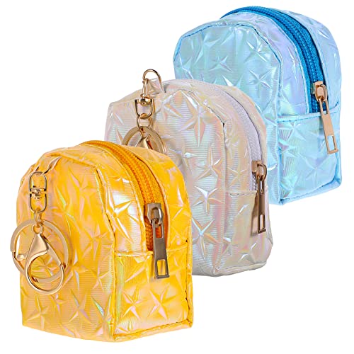 Holibanna 3 STK Geldbörse Münzbeutel kleines Portemonnaie Mädchen Handtasche Glitzerrucksack Kreditkarteninhaber kleines Münztäschchen dreidimensional Schlüsselbund PU-Leder von Holibanna