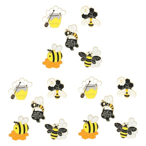 Holibanna 3 Sätze Teiliges Set Cartoon Biene Broschen Anstecker Kreative Diy Abzeichen Für Kleidung Rucksäcke Und Accessoires Für Partys Und Tägliches Tragen 5 Stück * 3 von Holibanna