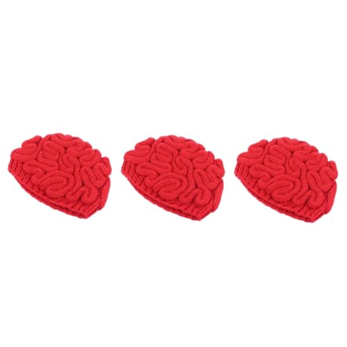 Holibanna 3 Stk gruseliger Gehirnhut Halloween-Gehirnhut Strickmütze Winter für Frauen Feiertagshut Party Hüte handgestrickter Streich handgestrickte Streichkappe Weben Gehirnkappe Garn rot Holibanna 3 Stk gruseliger Gehirnhut Halloween-Gehirnhut Strickmütze Winter für Frauen Feiertagshut Party Hüte handgestrickter Streich handgestrickte Streichkappe Weben Gehirnkappe Garn rot von Holibanna