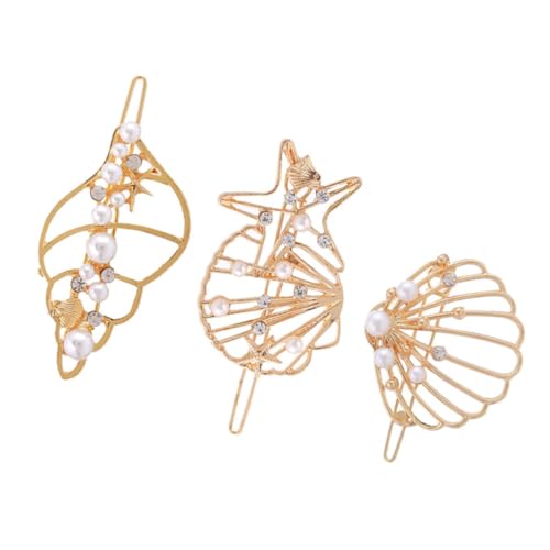 Holibanna 3stücke Haarschmuck Legierung Design Und Conch-perlen-haarklammern Für Für Hochzeiten Und Partys von Holibanna