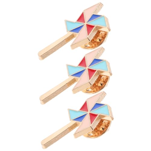 Holibanna 3 Stück Bunte Windmühlen Broschen aus Zinklegierung Niedliche Anstecknadeln als Modische Abzeichen für Rucksack Hut und Kleidung Langlebig und Verblassungsfrei Vielseitig Tragbar von Holibanna