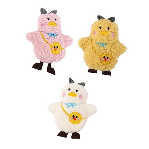 Holibanna 3 Stück Cartoon Huhn Brosche Niedliche Plüsch Anstecker für Taschen und Kleidung Leicht und Tragbar für Freunde von Holibanna