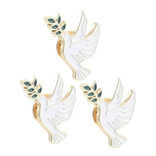 Holibanna 3 Stück Friedenstaube Broschen mit Olivenzweig Stilvolle Tauben Anstecknadeln für Kleidung Rucksack und Pullover Edle Metall Pins als Friedenssymbol und Vielseitiges Geschenk von Holibanna