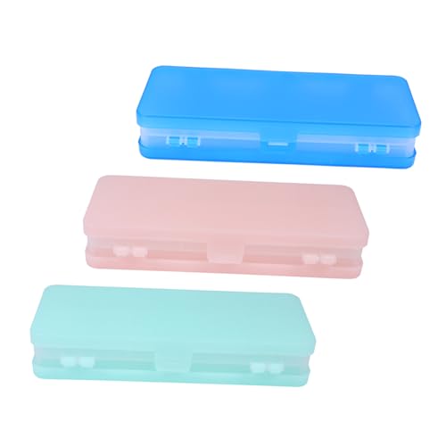 Holibanna 3 Stück Große Kapazität Doppelseitiges Federmäppchen aus Robustem Kunststoff Teiliges Halbtransparente Stifteboxen für Schule Büro Studenten von Holibanna