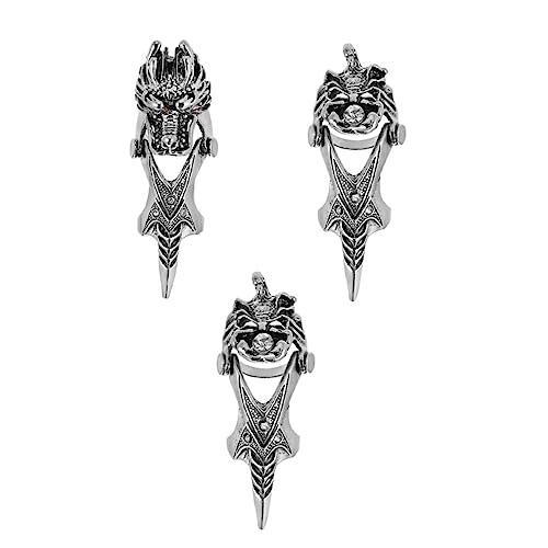 Holibanna 3 Stück Herren Fingerringe Langlebiger Übertriebene Joint Ringe mit Drachenkopf Design Hautfreundlich und Korrosionsbeständig Modisch für Club Halloween und Cosplay von Holibanna