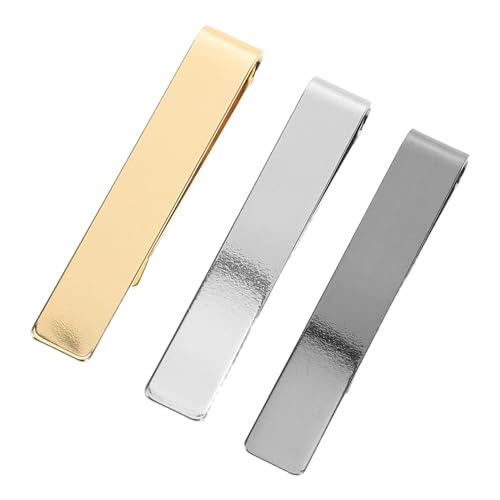 Holibanna 3 Stück Krawattenklammern mit Starkem Halt und Spiegelpolierter Oberfläche Robuste Herren Krawattenclips für Business Hochzeit und Formelle Anlässe von Holibanna