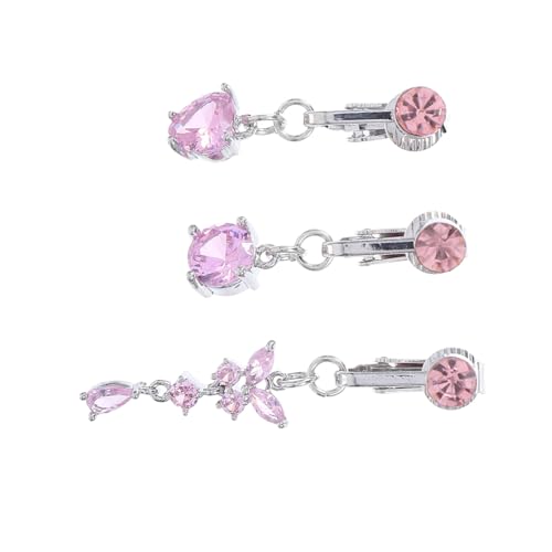 Holibanna 3 Stück Teiliges Bauchnabelring Damen Bauchpiercing Schmuck Schmetterling Herz Rund mit Zirkonbesatz Hautfreundlich Vielseitig für Party und Alltag von Holibanna