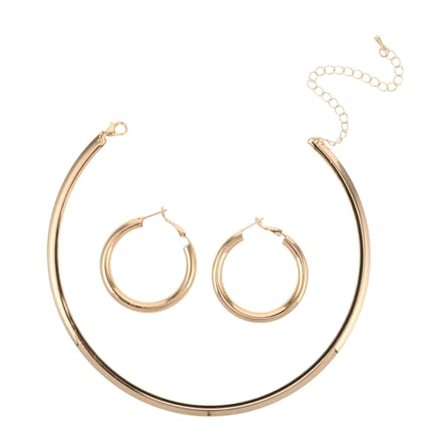Holibanna 3stücke Runde Damen-ohrringe Und Creolen-halskette Im Eleganten Stil Minimalistisches Schmuckset Für Frauen Passend Für Verschiedene Anlässe Und Feiertage von Holibanna