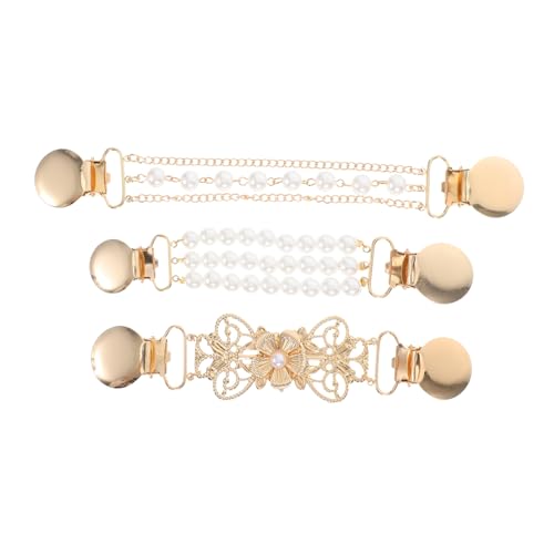 Holibanna 3stücke Schalclip-schnallen Im Vintage-stil Mit Kunstperlen Cardigan-kleid-kragenklammern Für Pullover-outfits Zubehör Sicherer Verschluss Für Schals Und Strickjacken von Holibanna