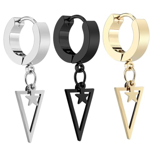 Holibanna 3 Stück Teiliges Edelstahl Ohrhänger im Hip hop Stil mit Stern Dreieck anhängern Modische Damen Ohrringe für Party Alltag und Mottopartys Langlebig und Vielseitig Kombinierbar Holibanna 3 Stück Teiliges Edelstahl Ohrhänger im Hip hop Stil mit Stern Dreieck anhängern Modische Damen Ohrringe für Party Alltag und Mottopartys Langlebig und Vielseitig Kombinierbar von Holibanna