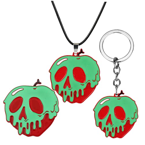 Holibanna 3 Stück Teiliges Halloween Schlüsselring Brosche Dekoration Grüne und Rote Apfel Kette Geeignet für Halskette Armband und Andere Accessoires von Holibanna