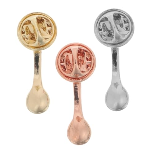 Holibanna 3 Stück Teiliges Kreatives Kaffee-löffel-broschen Legierung mit Glänzendem Finish Vielseitige Anstecknadeln für Rucksäcke Schals Hüte und Kleidung Modische Accessoires für Damen von Holibanna