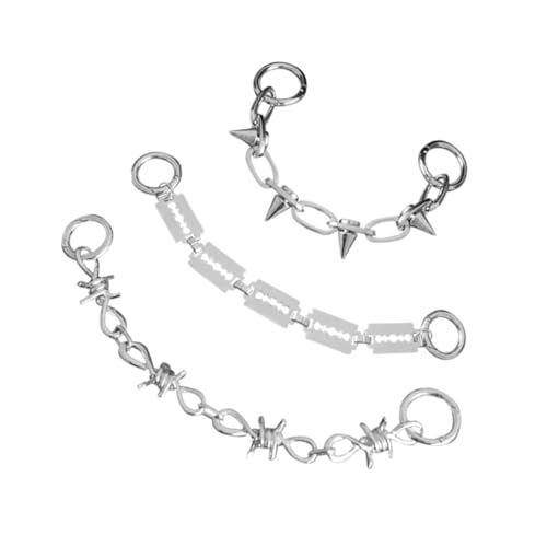 Holibanna 3 Stück Teiliges Punk Schuhketten aus Metall Dekorative Shoelace Charms für Sneaker und Boots Modische Schnürsenkel Anhänger mit Stacheligem Messer Nieten design Passend für von Holibanna