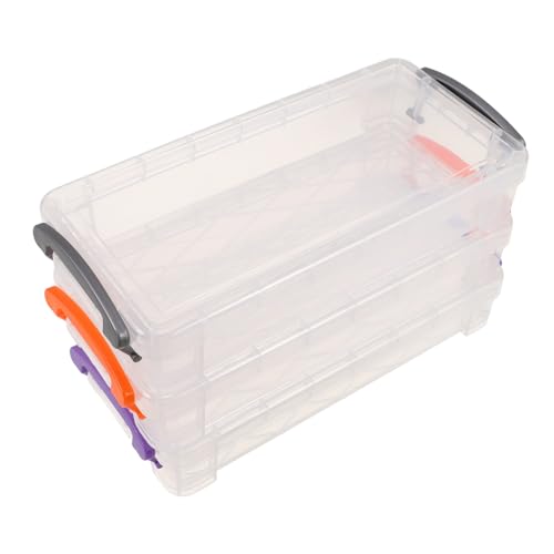 Holibanna 3 Stück Teiliges Stapelbare Kunststoff Federmäppchen mit Sicherem Doppel Ohrverschluss Transparentes Kompaktes Aufbewahrungsbox für Kunst und Bastelutensilien für Schüler von Holibanna