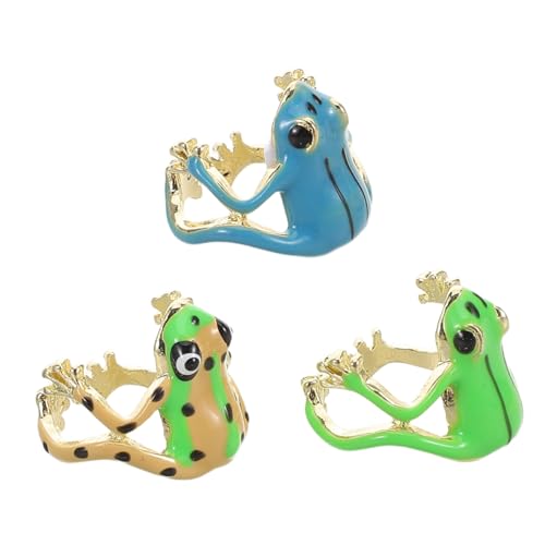 Holibanna 3stücke Froschring Metallring Für Damen Verstellbarer Als Süßer Einfacher Fingerschmuck Naturschmuck Für Verschiedene Anlässe von Holibanna