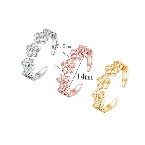 Holibanna 3 Stück Teiliges Verstellbare Fußringe Eleganter Zehenring Gold Weiß Roségold für Besondere Anlässe und Alltagsmode von Holibanna