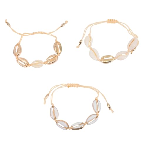 Holibanna 3 Stück Teiliges Verstellbares Muschel armband und Fußkettchen Boho Strand Schmuck für Damen und Teenager Handgefertigt Modisch und Vielseitig Tragbar von Holibanna