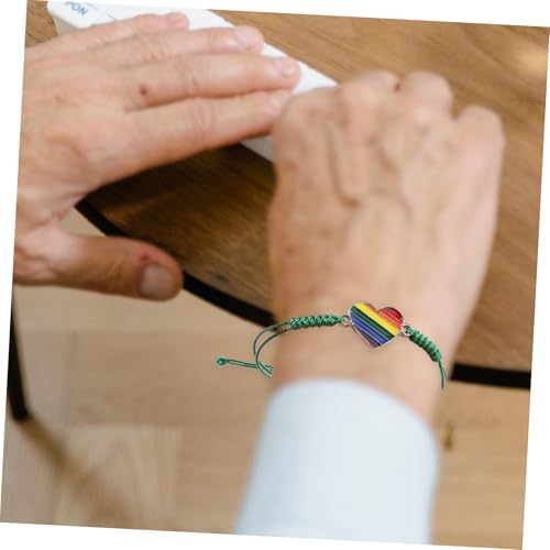 Holibanna 3 Stück Teiliges Verstellbares Regenbogen Armband mit Handgewebtem Herzmotiv Lgbt Pride Freundschaftsschmuck Langlebiges Seil für Damen und Herren Symbolisches Equality Wristband von Holibanna