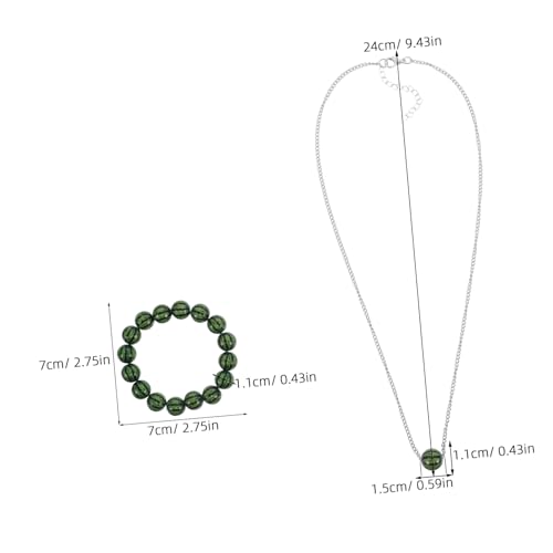 Holibanna 3 Stück Teiliges Wassermelonen Armband mit Charms Dehnbares Perlenarmband und Halskette Fruchtiges Schmuck für Teens und Erwachsene Sommerliches Accessoire für Partys und Festivals von Holibanna