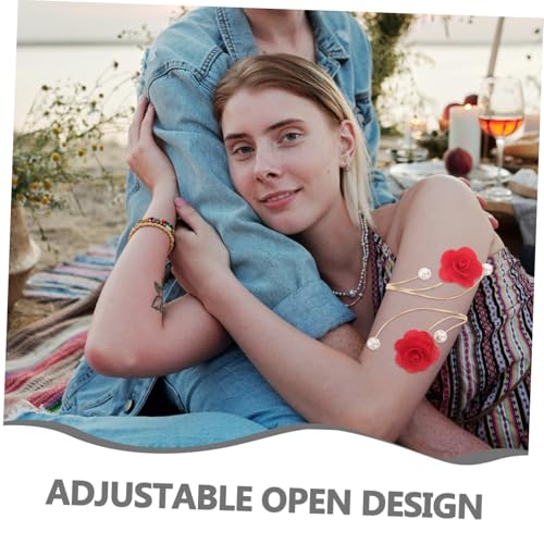 Holibanna 3 Stück Verstellbare Oberarmspangen Goldfarbenem Metall mit Filigranem Blumenmuster Leichter Atmungsaktiver Armschmuck für Frauen Offene Manschetten für Alltag Party und Hochzeit von Holibanna