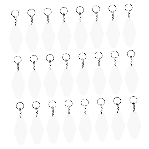 Holibanna 30 Sätze Schlüsselanhänger Sublimations-Ohrring-Rohlinge hängendes Etikett Schlüsselringe Schlüsselbund Schlüssel-ID-Label Schlüsseletikett für Hotel Jahrgang leer von Holibanna