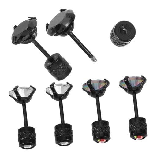 Holibanna 3paare Zirkonia-ohrringe Aus Titanstahl Kleine Herrenohrringe Modische Ohrstecker Für Männer Langlebig Und Lichtbeständig von Holibanna