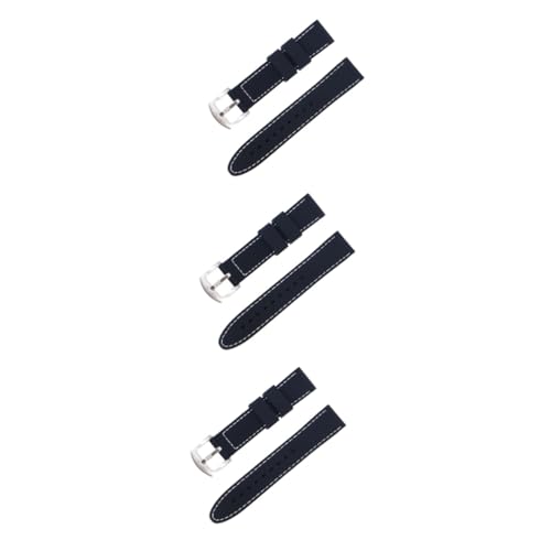 Holibanna 3St Farbpaddel schwarze Schnalle telefon charms ästhetisch betrachten strapazierfähiges Uhrenarmband Uhrenarmbänder aus Silikon 22 mm Uhrenarmband Sport Gurt silberne Schnalle von Holibanna