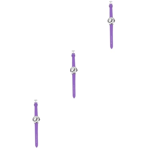 Holibanna 3St -Leuchtzeiger-Quarzuhr Kinder Sicherheit sicherheitsleine für Kinder Viole Quarz Armbanduhr Halloween-Hexemusteruhr Geschenkuhr für Quartz Uhr Anschauen Gurt Schüler von Holibanna