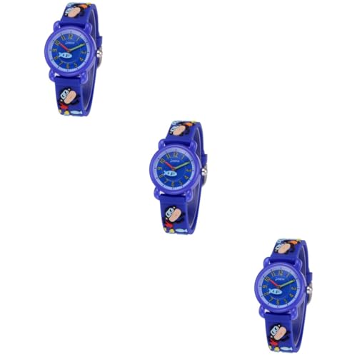 Holibanna 3St Uhr für Grundschulkinder kinderuhren Armbanduhr Kinder Quarzuhr für die Grundschule wasserdichte Armbanduhr betrachten 3D-Silikonuhr für Kinder Zeichentrickuhr für Kinder von Holibanna