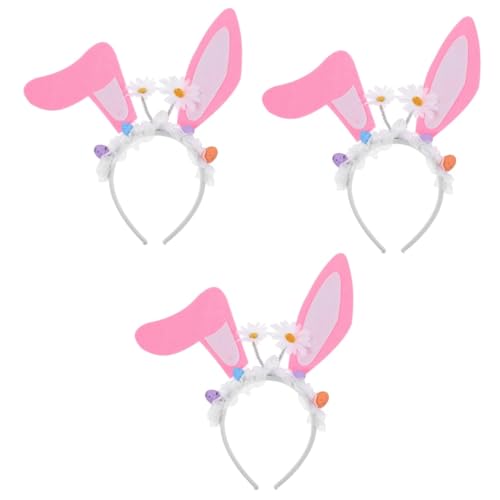 Holibanna 3St Ostern Stirnband Haargummi Haarband Haarschmuck für Mädchen Cartoon-Stirnband Häschen-Stirnbänder für Mädchen frauen kopfschmuck bilden Eier Requisiten Hase Fräulein Stoff von Holibanna