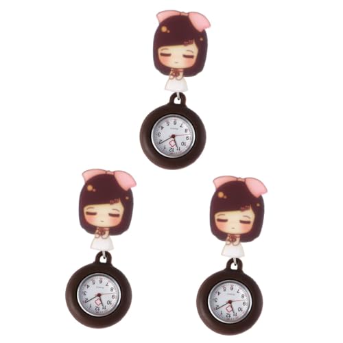 Holibanna 3St Schlüsselanhänger Taschenuhr Anstecknadel Krankenschwesteruhr Brosche Digitaluhr Damenuhren medizinische Uhr tragbare Schwesternuhr Rucksack Anschauen Partei-Emblem Fräulein von Holibanna