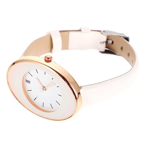 Holibanna 3St Quarzuhr für Damen dekorative Uhr Damen Armbanduhr Uhr taschenuhr Freizeituhr stilvolle Quarzuhr Mode Anschauen Quarzuhren Fräulein schmücken Mikrofaser-Leder Weiß von Holibanna