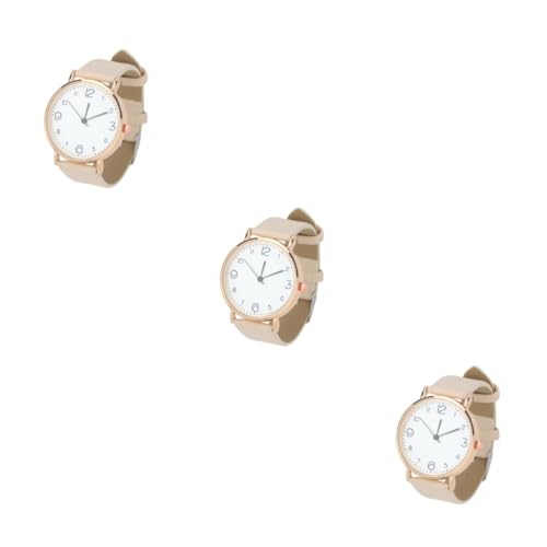 Holibanna 3stücke Damen Armbanduhr Quarz Mit Pu Lederarmband Elegante Damenuhr Weiß Für Frauen Für Feierlichkeiten Alltag Und Besondere Anlässe Komfortabel Und Stilvoll von Holibanna