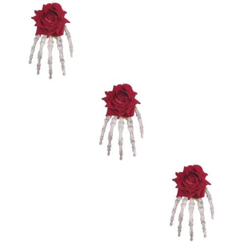 Holibanna 3St haarschmuck Haarspangen Haarnadel Krallenclips für Mädchen Haar Klammern Tiara Haarklammer Rosen-Haarspange Krallenhaarspange Erwachsener Kopfbedeckung Handknochen Kind Weiß von Holibanna